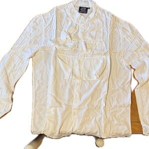 Bohee Wohee - (NWOT) white Long Short-Sleeve Ruffled blouse